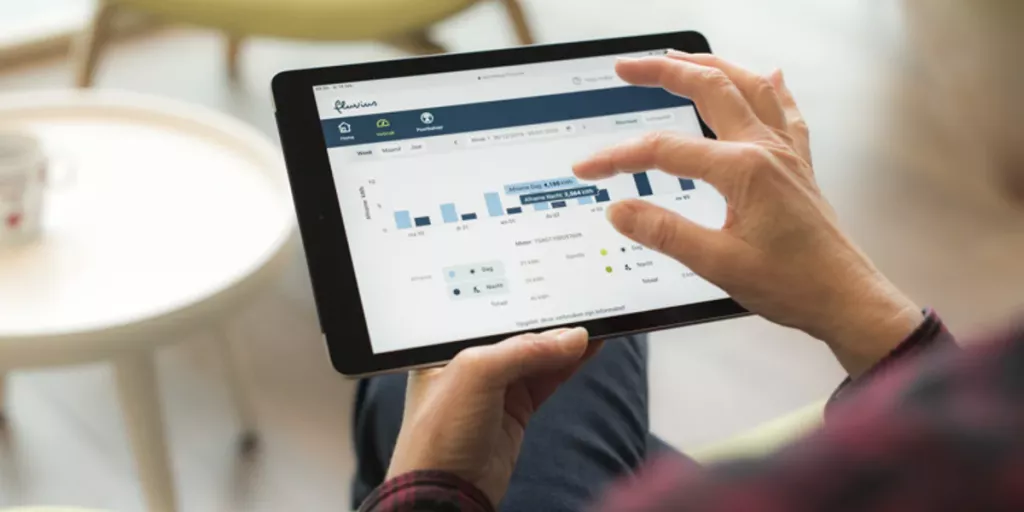 Fluvius-app op tablet