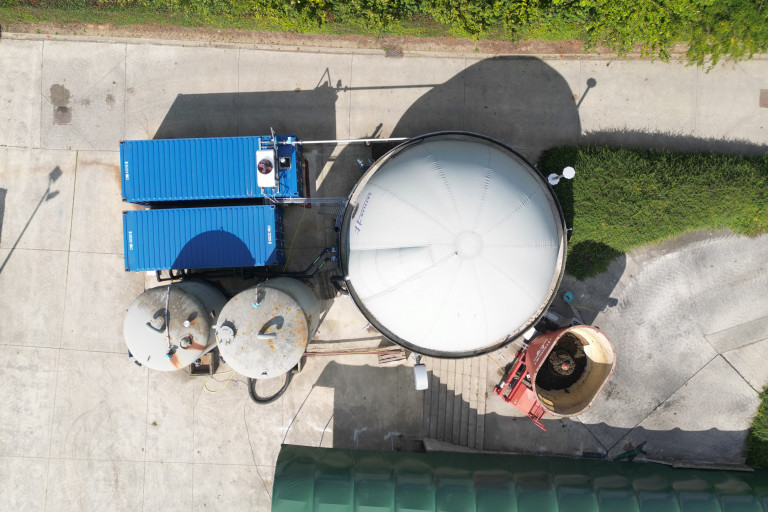 Luchtfoto biogas