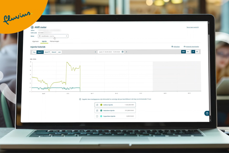 Fluvius-app op laptop