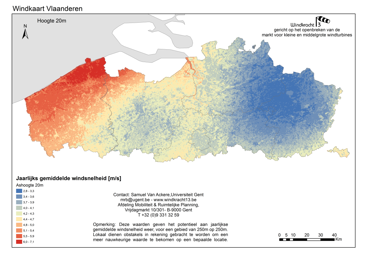 Windkaart Vlaanderen