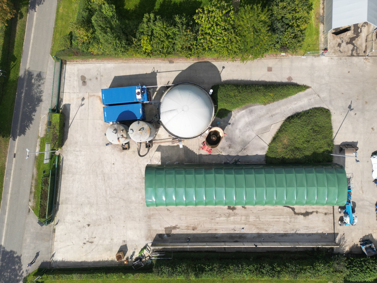 Luchtfoto biogas